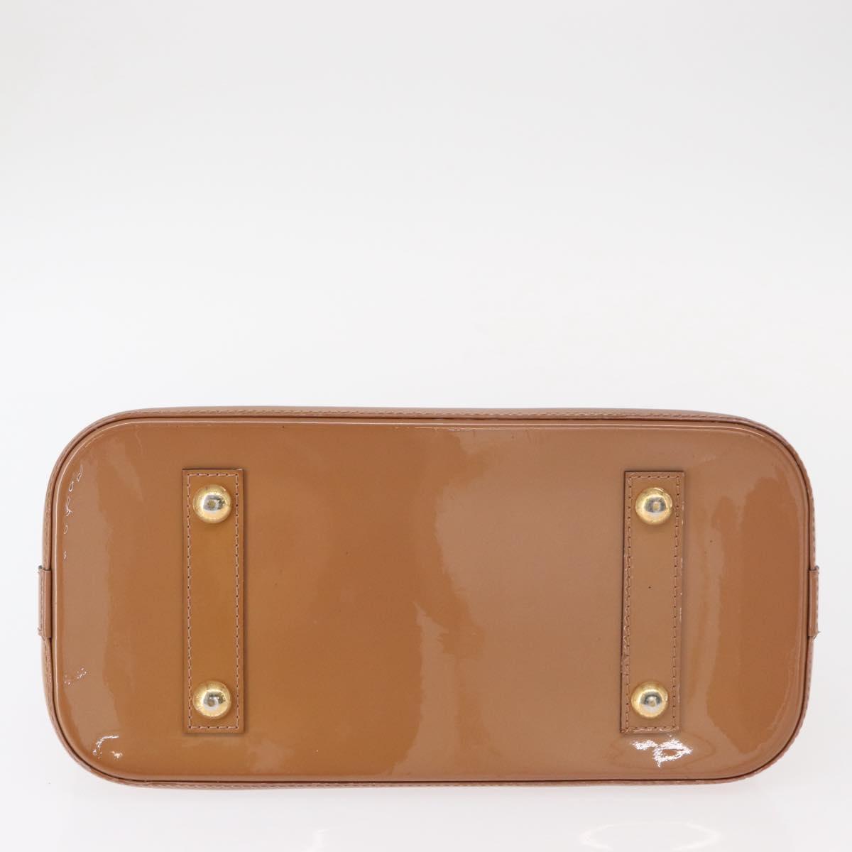 LOUIS VUITTON Monogram Vernis Alma PM Hand Bag Rose Velours M91583 Auth 154840