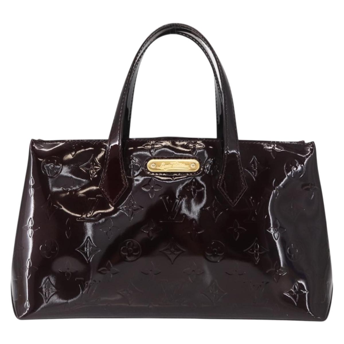LOUIS VUITTON Monogram Vernis Wilshire PM Hand Bag Amarante M93641 Auth 154841