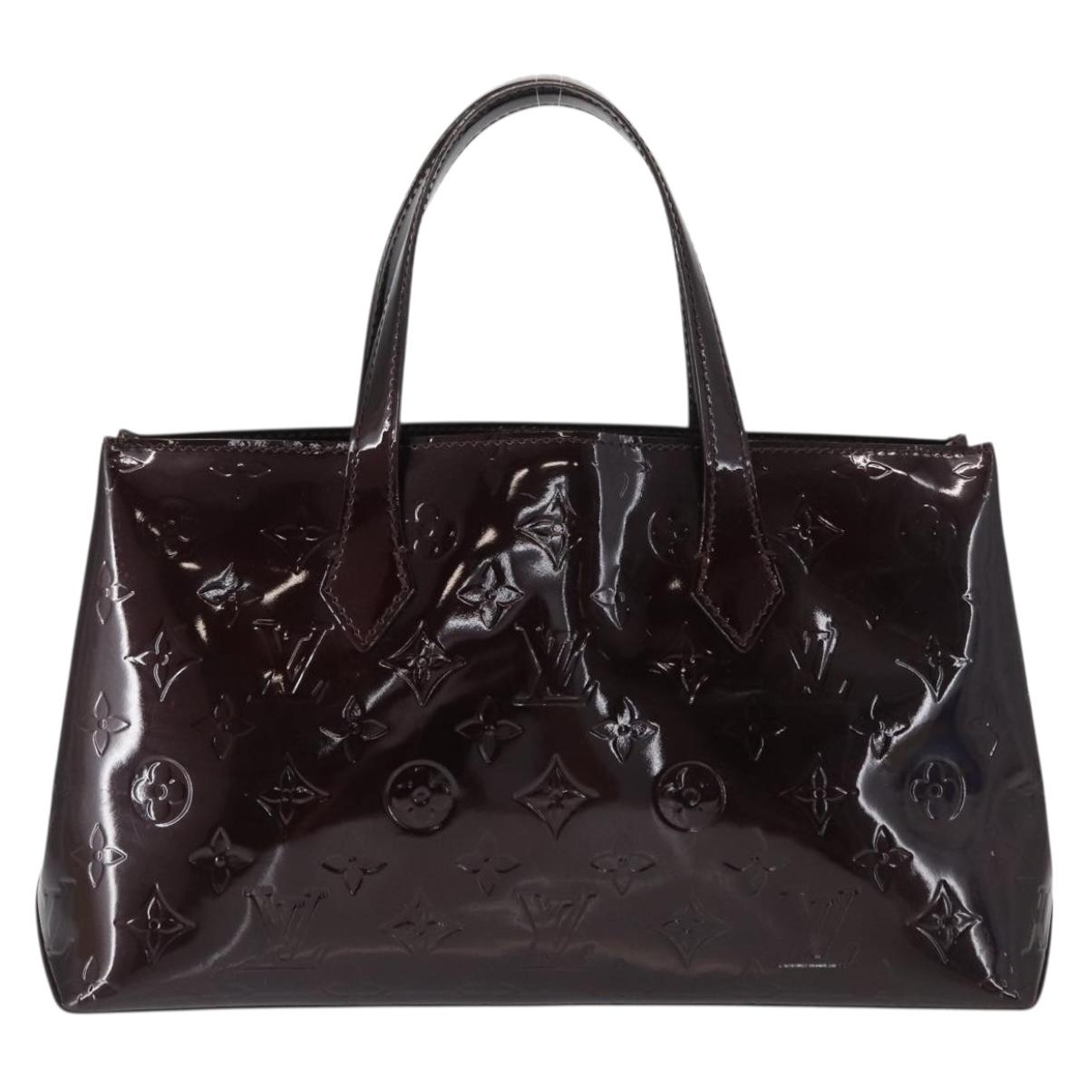 LOUIS VUITTON Monogram Vernis Wilshire PM Hand Bag Amarante M93641 Auth 154841