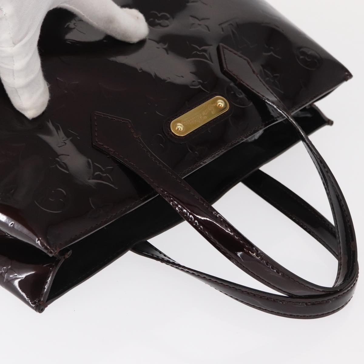 LOUIS VUITTON Monogram Vernis Wilshire PM Hand Bag Amarante M93641 Auth 154841