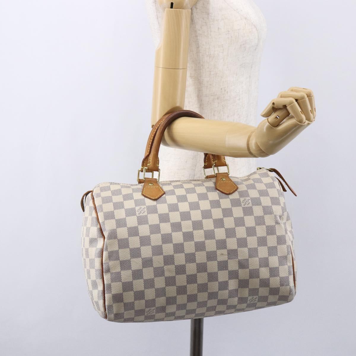 LOUIS VUITTON Damier Azur Speedy 30 Hand Bag N41533 LV Auth 154845