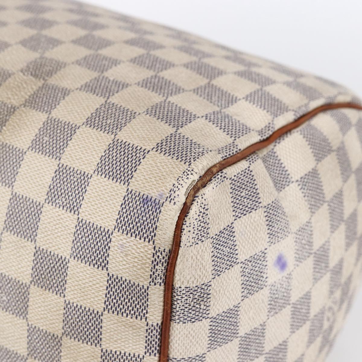LOUIS VUITTON Damier Azur Speedy 35 Hand Bag N41535 LV Auth 154846