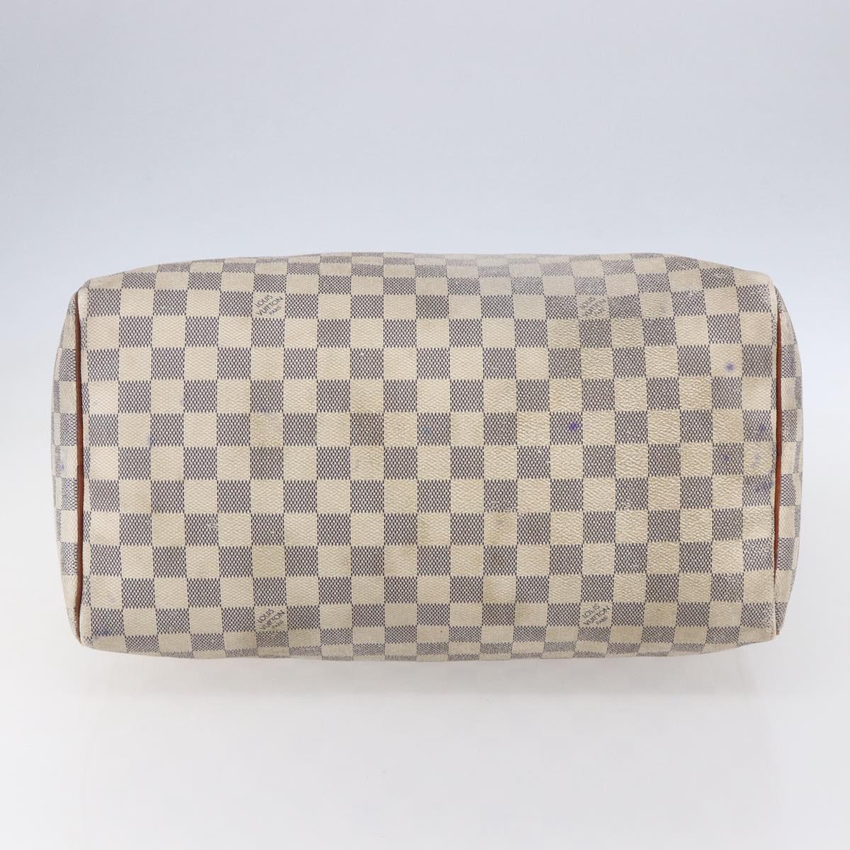 LOUIS VUITTON Damier Azur Speedy 35 Hand Bag N41535 LV Auth 154846