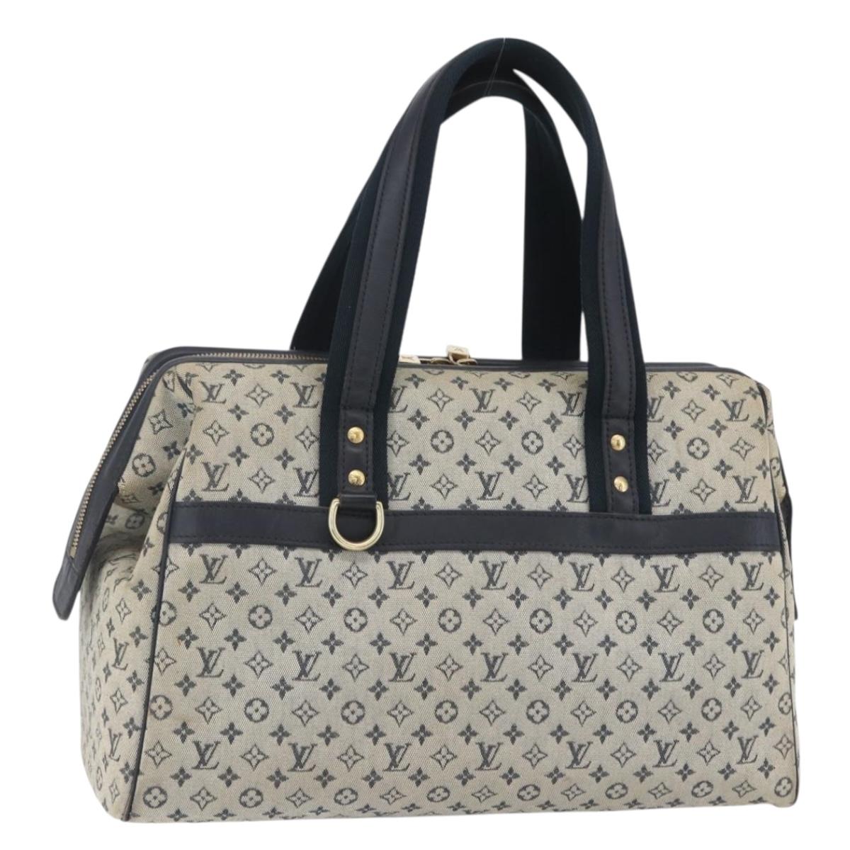 LOUIS VUITTON Monogram Mini Josephine GM Hand Bag Blue M92211 LV Auth 154847