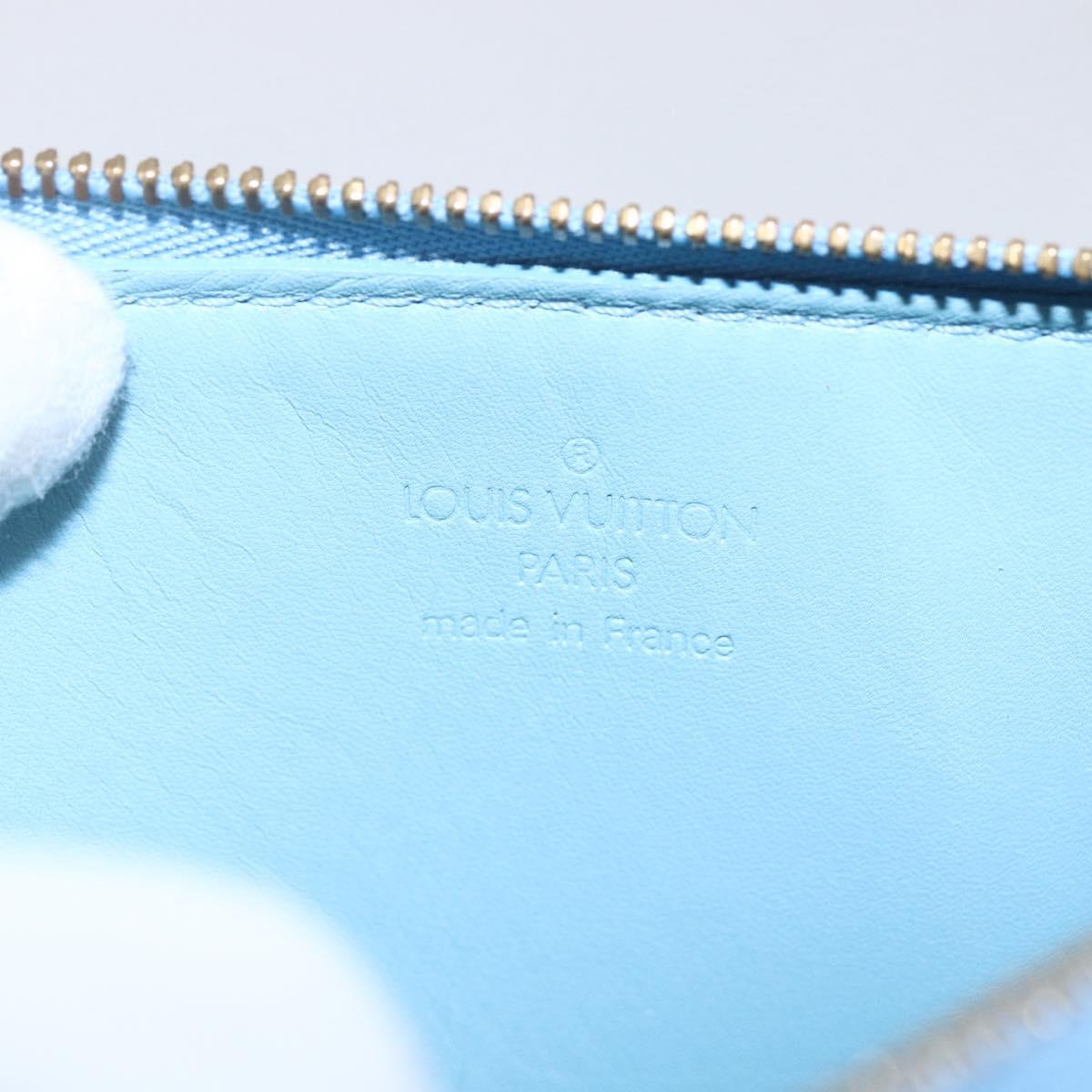 LOUIS VUITTON Monogram Vernis Lexington Pouch Baby Blue M91011 LV Auth 154849