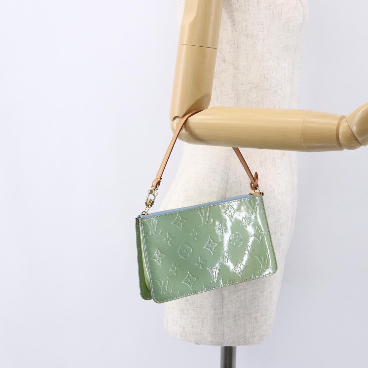 LOUIS VUITTON Monogram Vernis Lexington Pouch Baby Blue M91011 LV Auth 154849