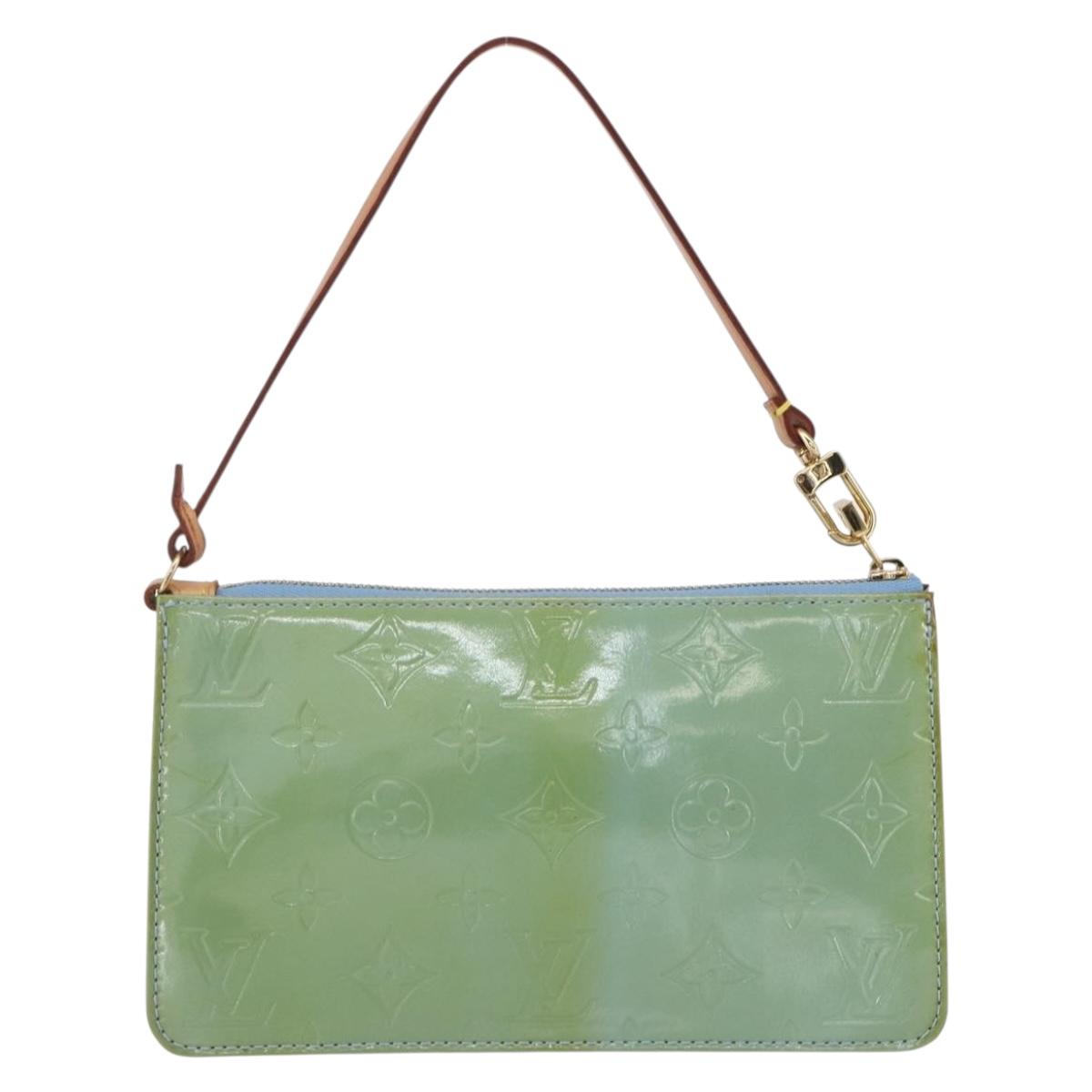 LOUIS VUITTON Monogram Vernis Lexington Pouch Baby Blue M91011 LV Auth 154849