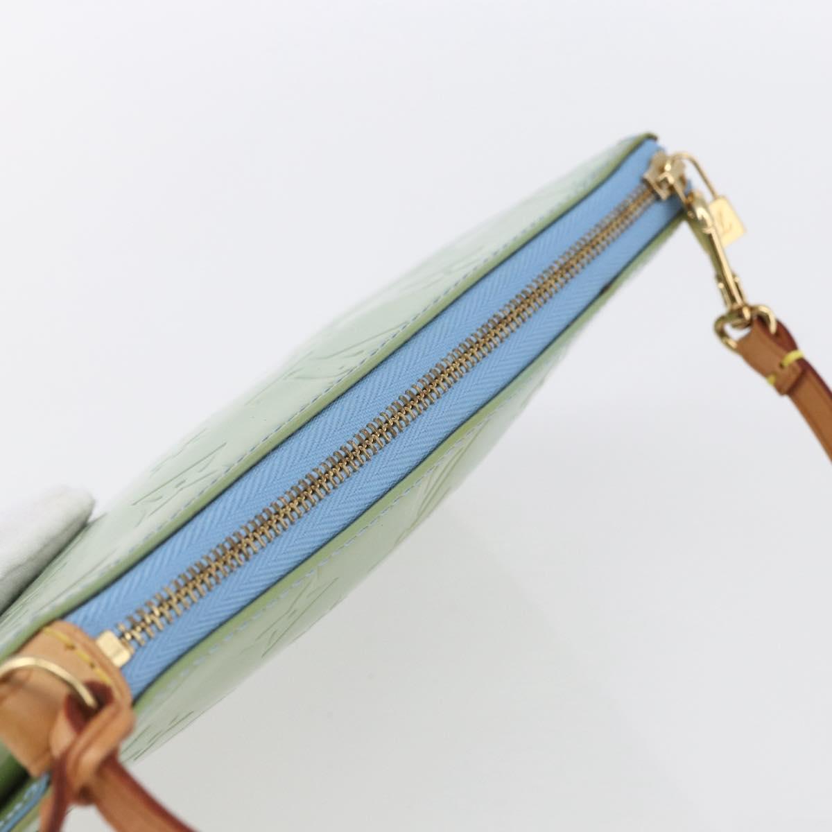 LOUIS VUITTON Monogram Vernis Lexington Pouch Baby Blue M91011 LV Auth 154849