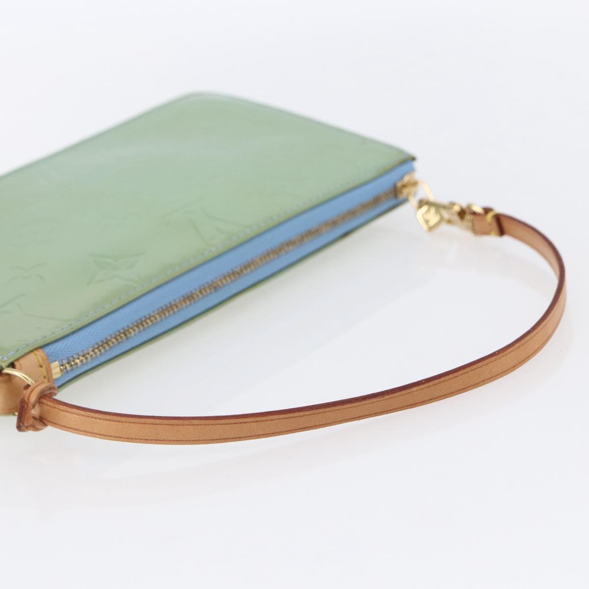 LOUIS VUITTON Monogram Vernis Lexington Pouch Baby Blue M91011 LV Auth 154849