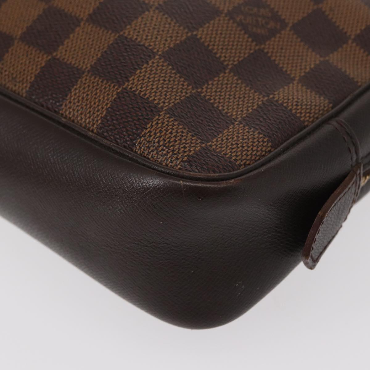 LOUIS VUITTON Damier Ebene Trousse Toilette 25 Clutch Bag N47624 LV Auth 154853A