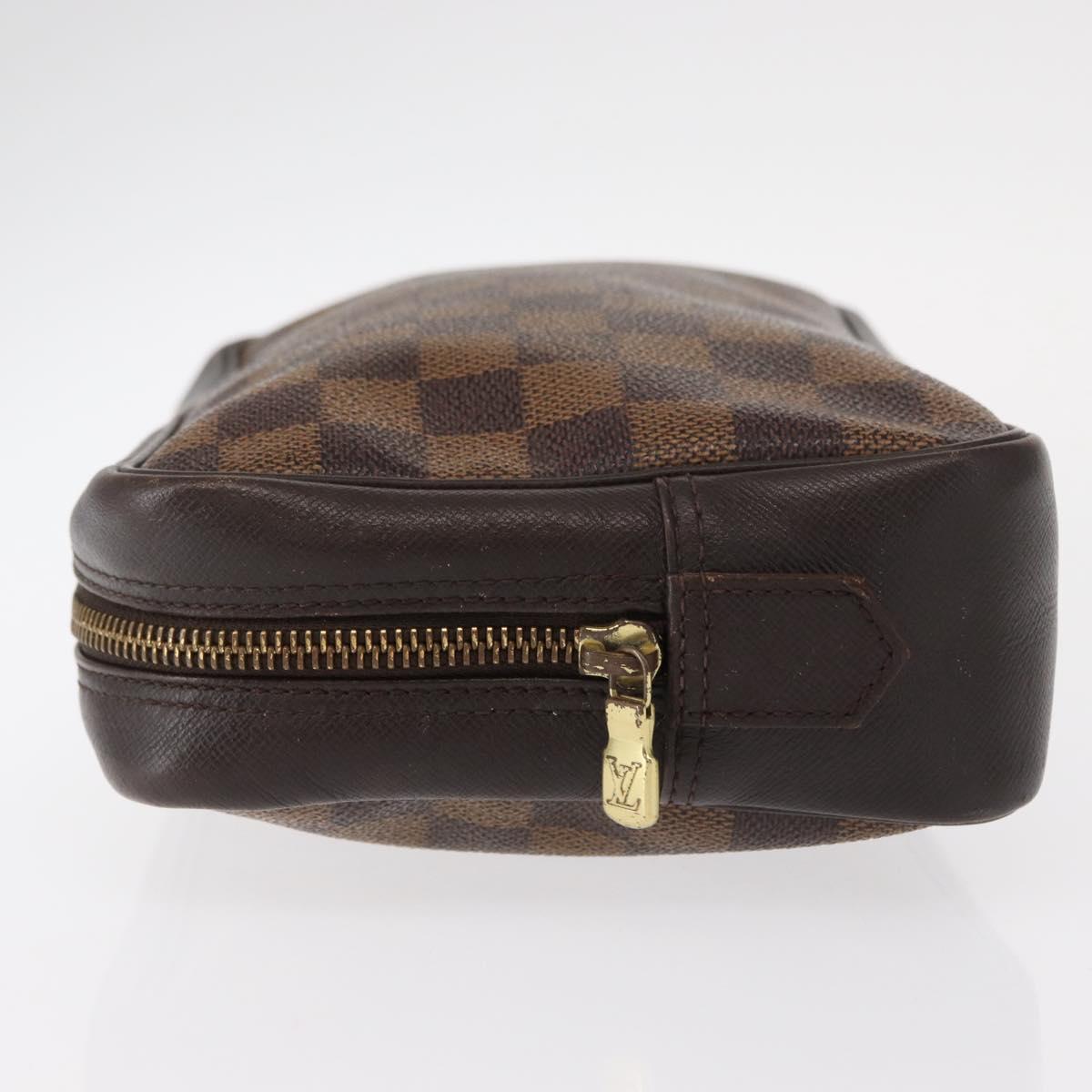 LOUIS VUITTON Damier Ebene Trousse Toilette 25 Clutch Bag N47624 LV Auth 154853