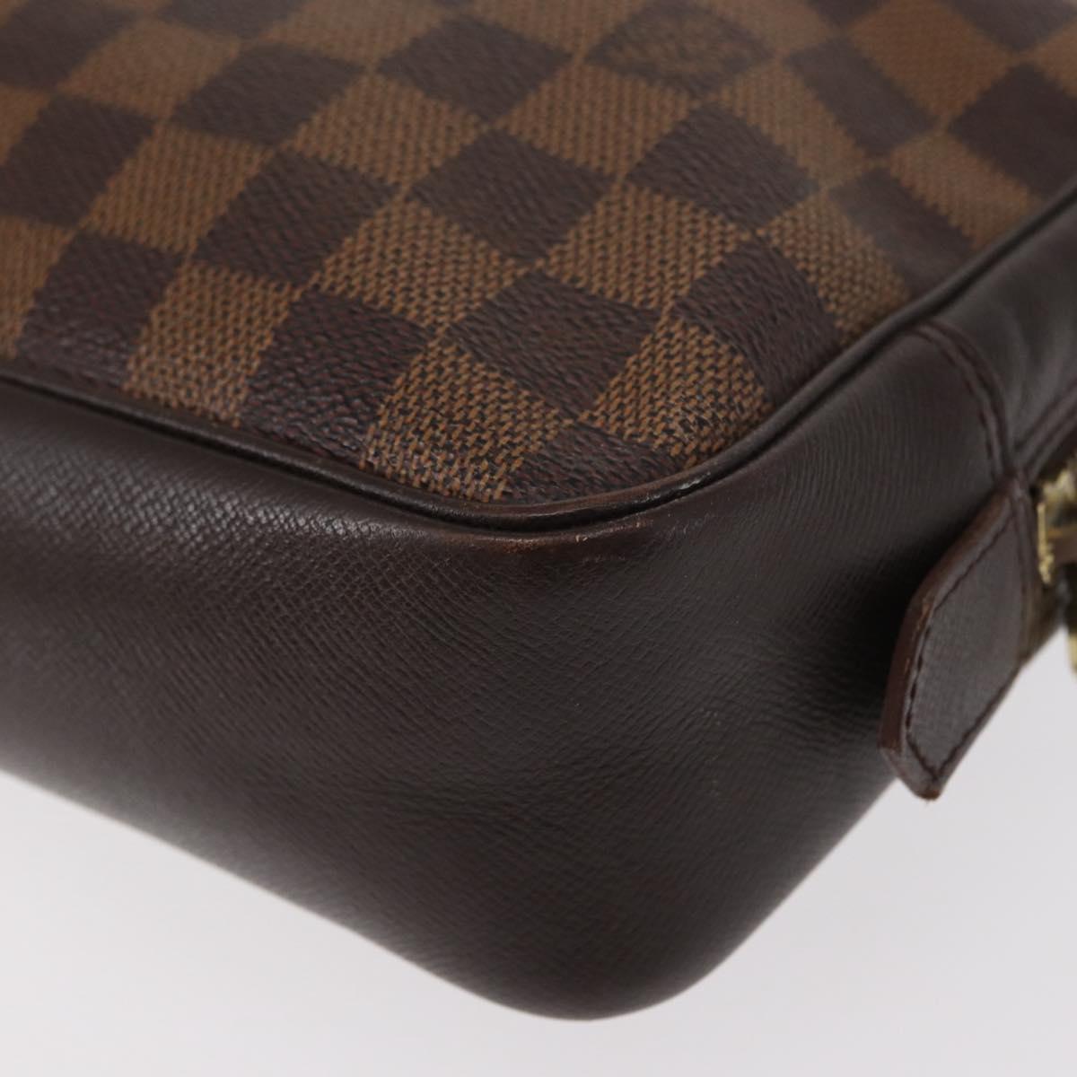 LOUIS VUITTON Damier Ebene Trousse Toilette 25 Clutch Bag N47624 LV Auth 154853A