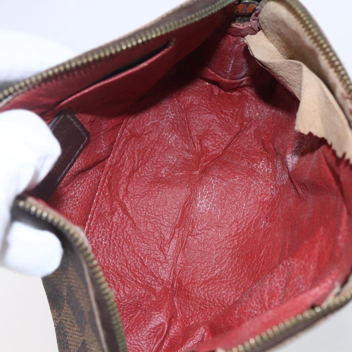 LOUIS VUITTON Damier Ebene Pochette Cosmetic PM Pouch N47516 LV Auth 154856