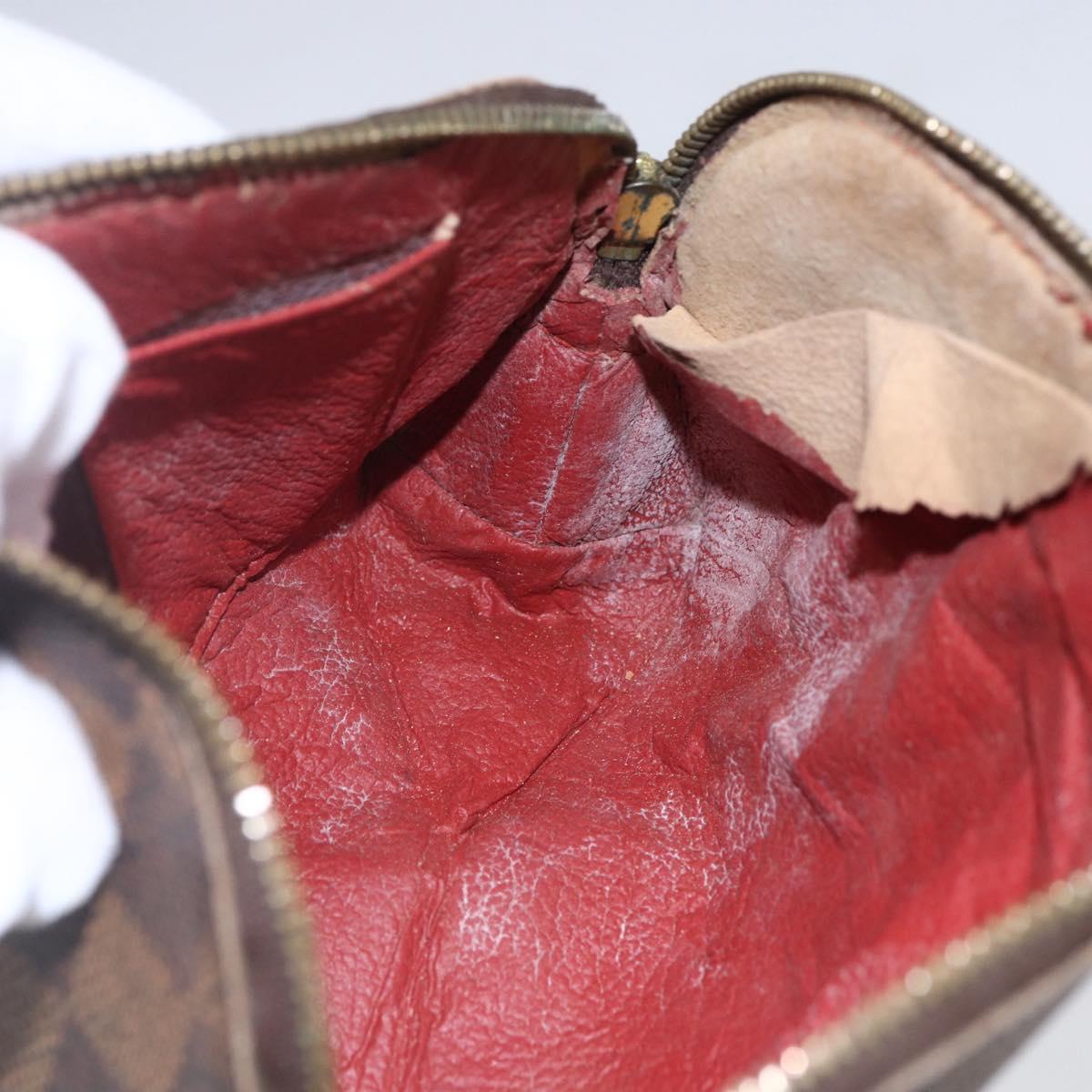 LOUIS VUITTON Damier Ebene Pochette Cosmetic PM Pouch N47516 LV Auth 154856