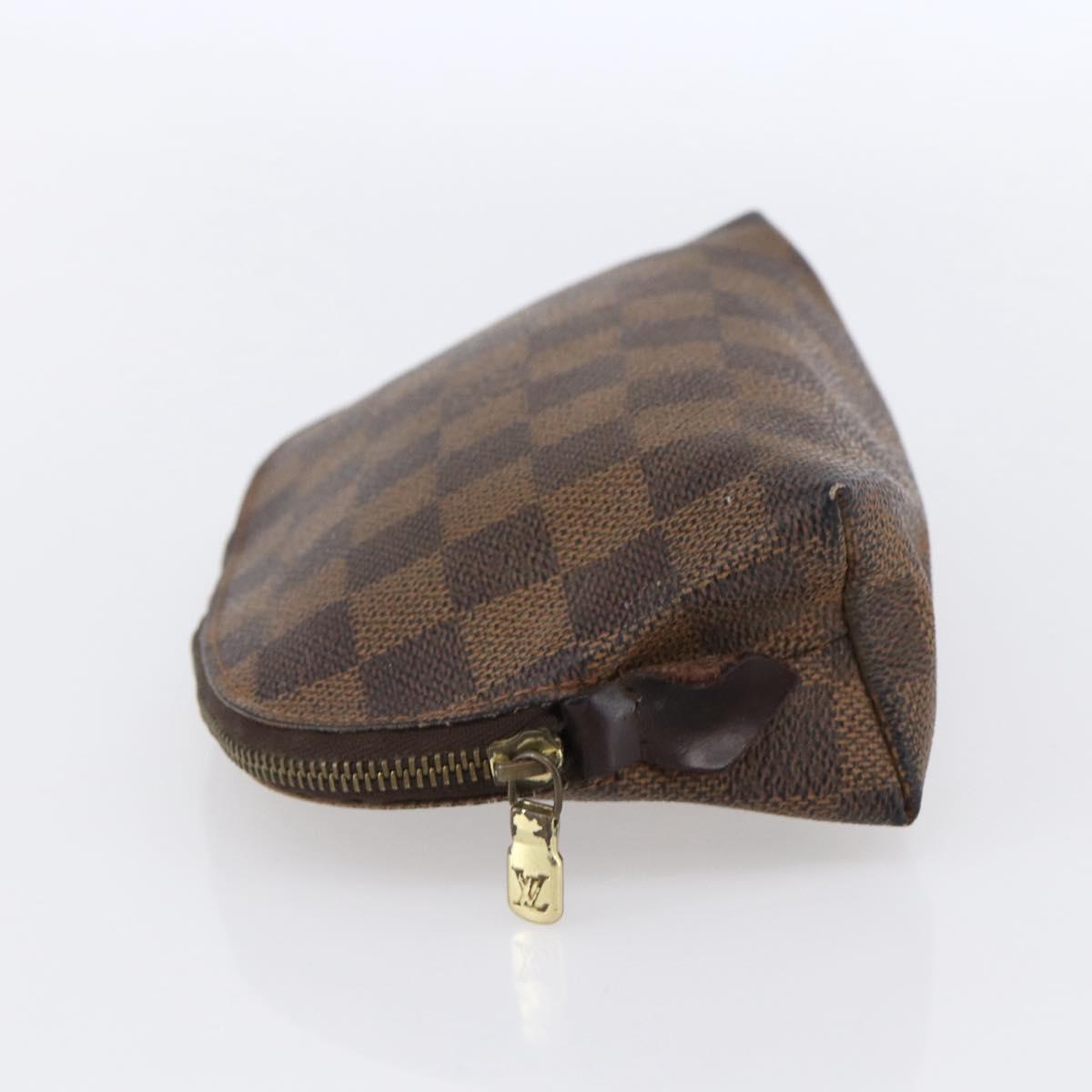 LOUIS VUITTON Damier Ebene Pochette Cosmetic PM Pouch N47516 LV Auth 154856