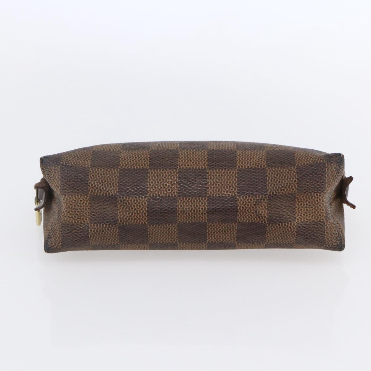 LOUIS VUITTON Damier Ebene Pochette Cosmetic PM Pouch N47516 LV Auth 154856