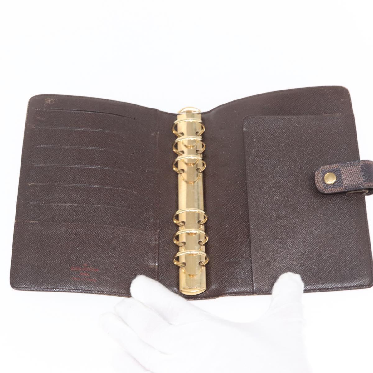 LOUIS VUITTON Damier Ebene Agenda MM Day Planner Cover R20240 LV Auth 154857