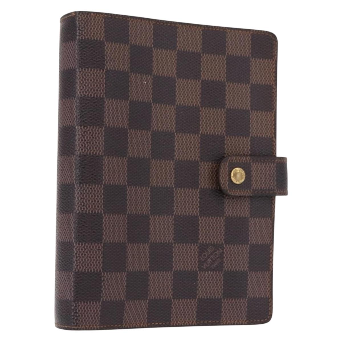 LOUIS VUITTON Damier Ebene Agenda MM Day Planner Cover R20240 LV Auth 154857