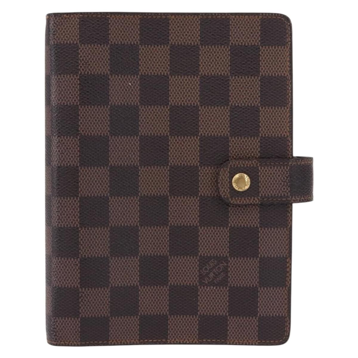 LOUIS VUITTON Damier Ebene Agenda MM Day Planner Cover R20240 LV Auth 154857