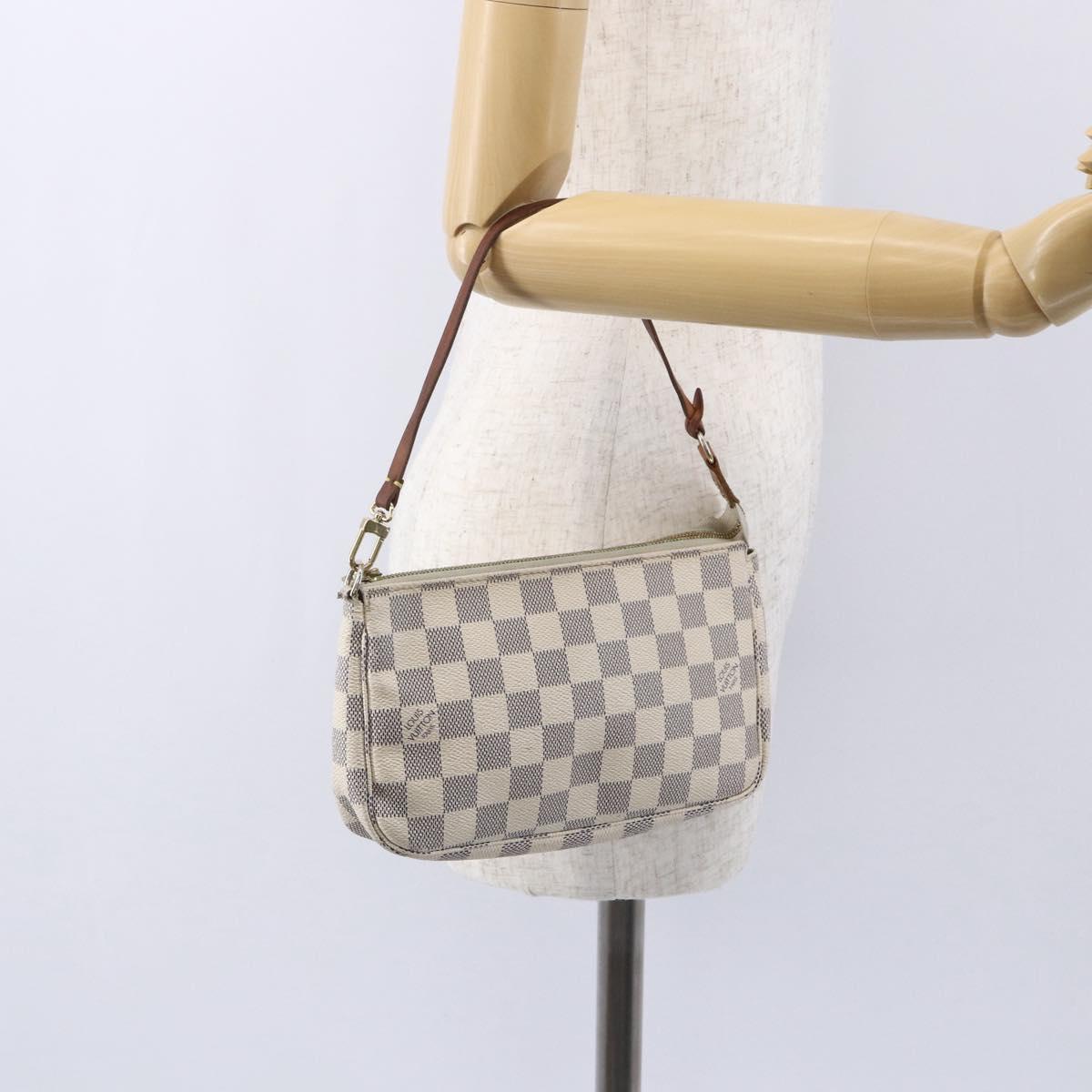 LOUIS VUITTON Damier Azur Pochette Accessoires Pouch N51986 LV Auth 154858
