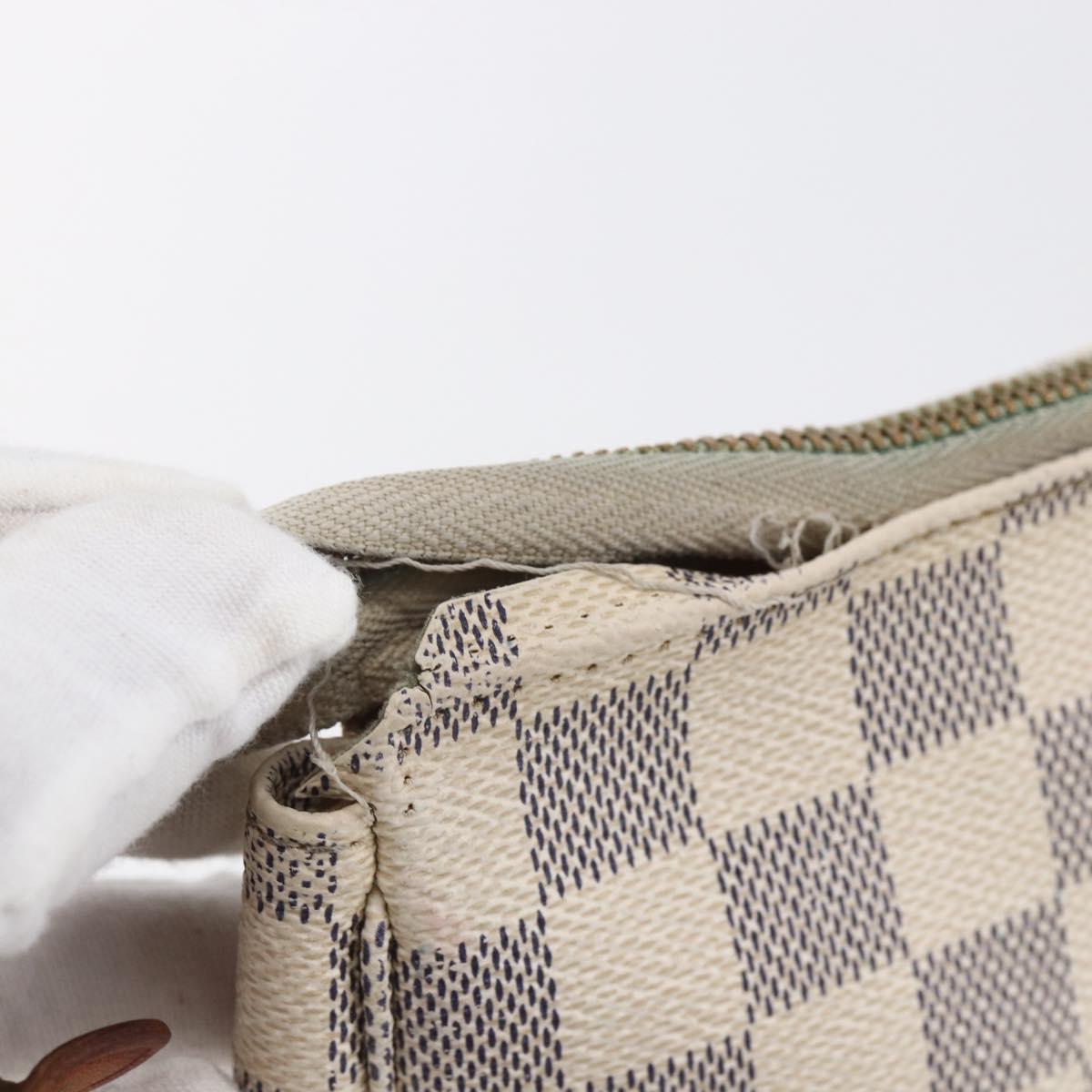 LOUIS VUITTON Damier Azur Pochette Accessoires Pouch N51986 LV Auth 154858