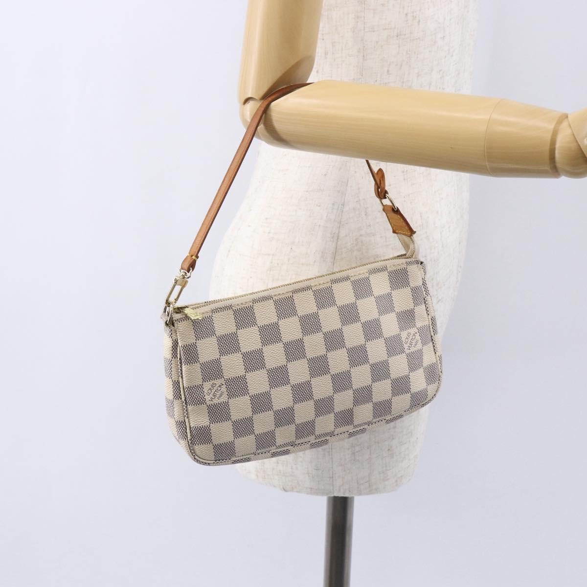 LOUIS VUITTON Damier Azur Pochette Accessoires Pouch N51986 LV Auth 154859
