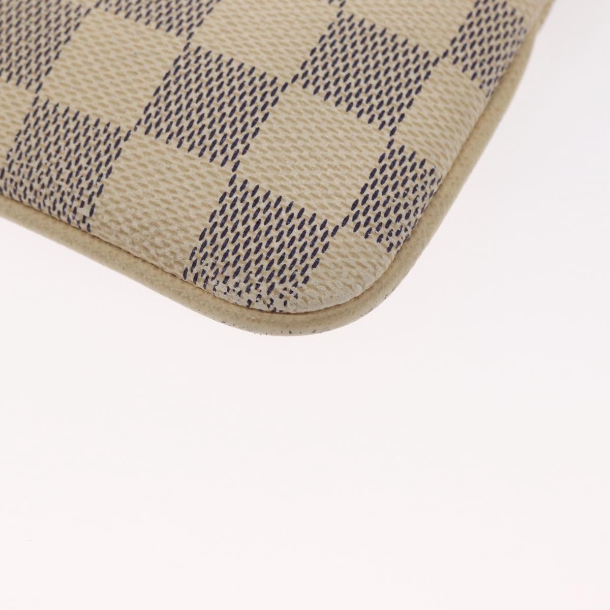 LOUIS VUITTON Damier Azur Pochette Mira MM Accessory Pouch N63090 LV Auth 154861