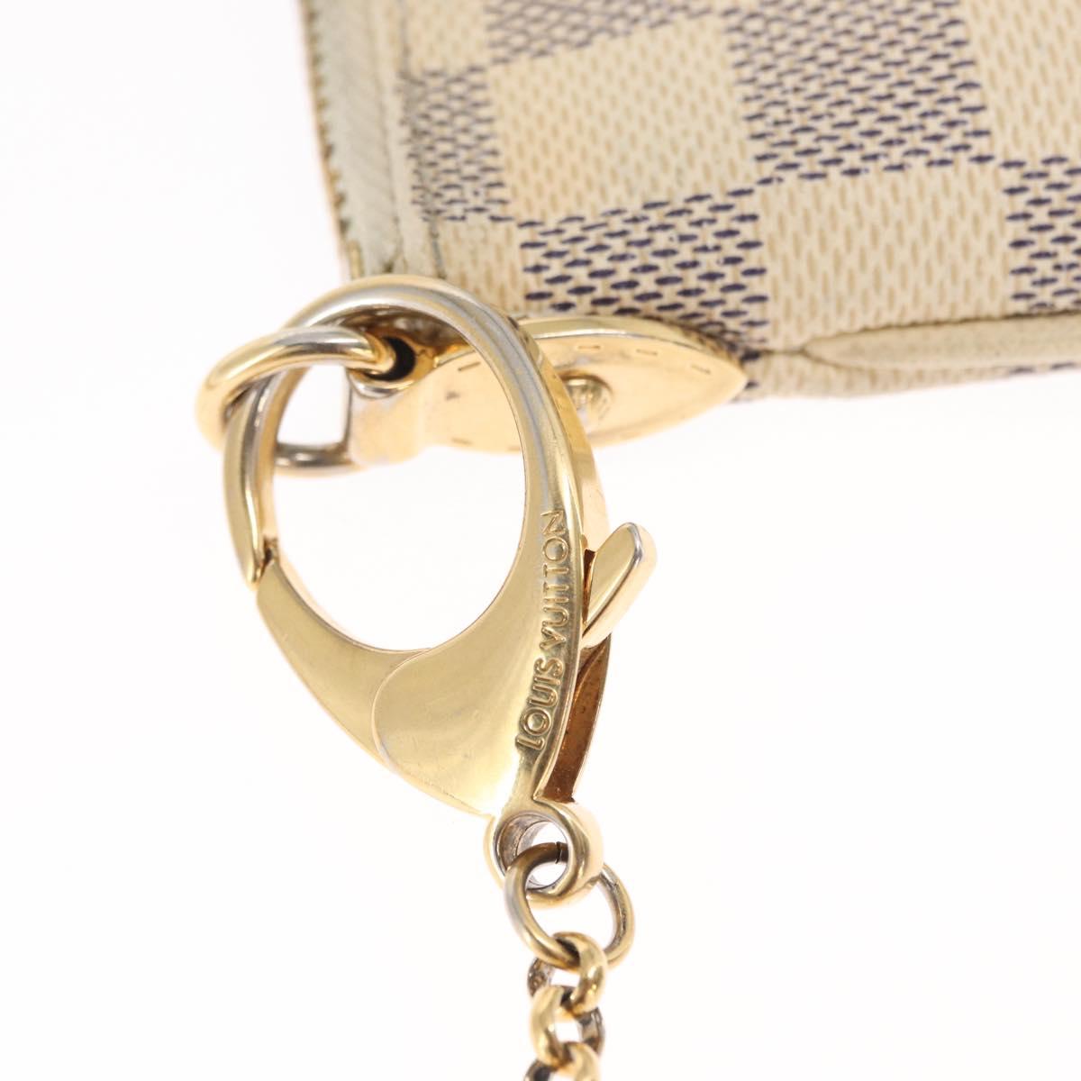 LOUIS VUITTON Damier Azur Pochette Mira MM Accessory Pouch N63090 LV Auth 154861