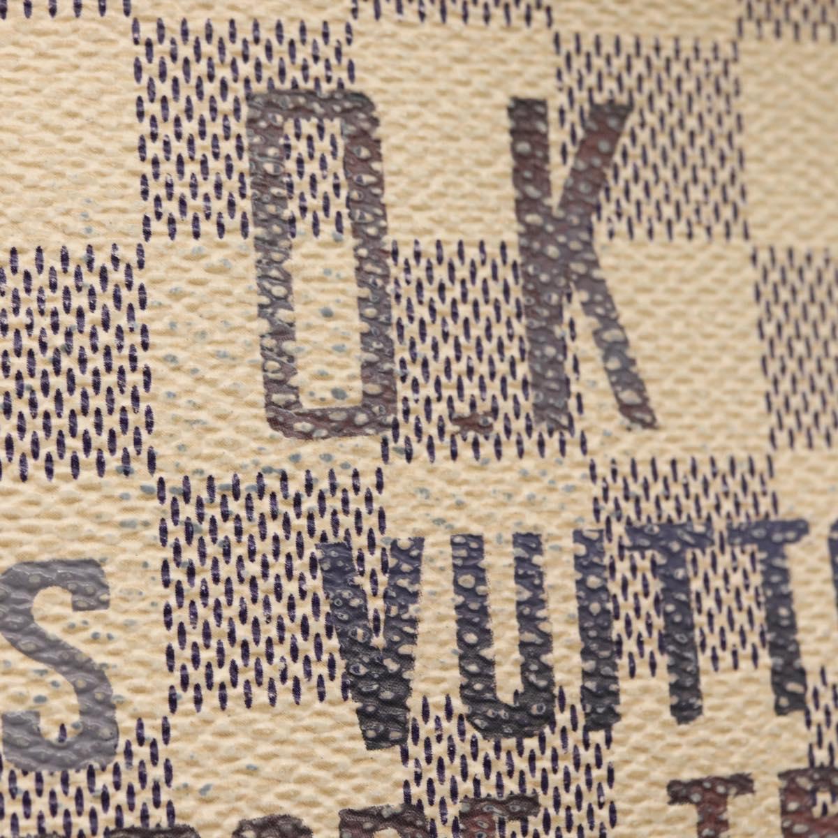 LOUIS VUITTON Damier Azur Pochette Mira MM Accessory Pouch N63090 LV Auth 154861