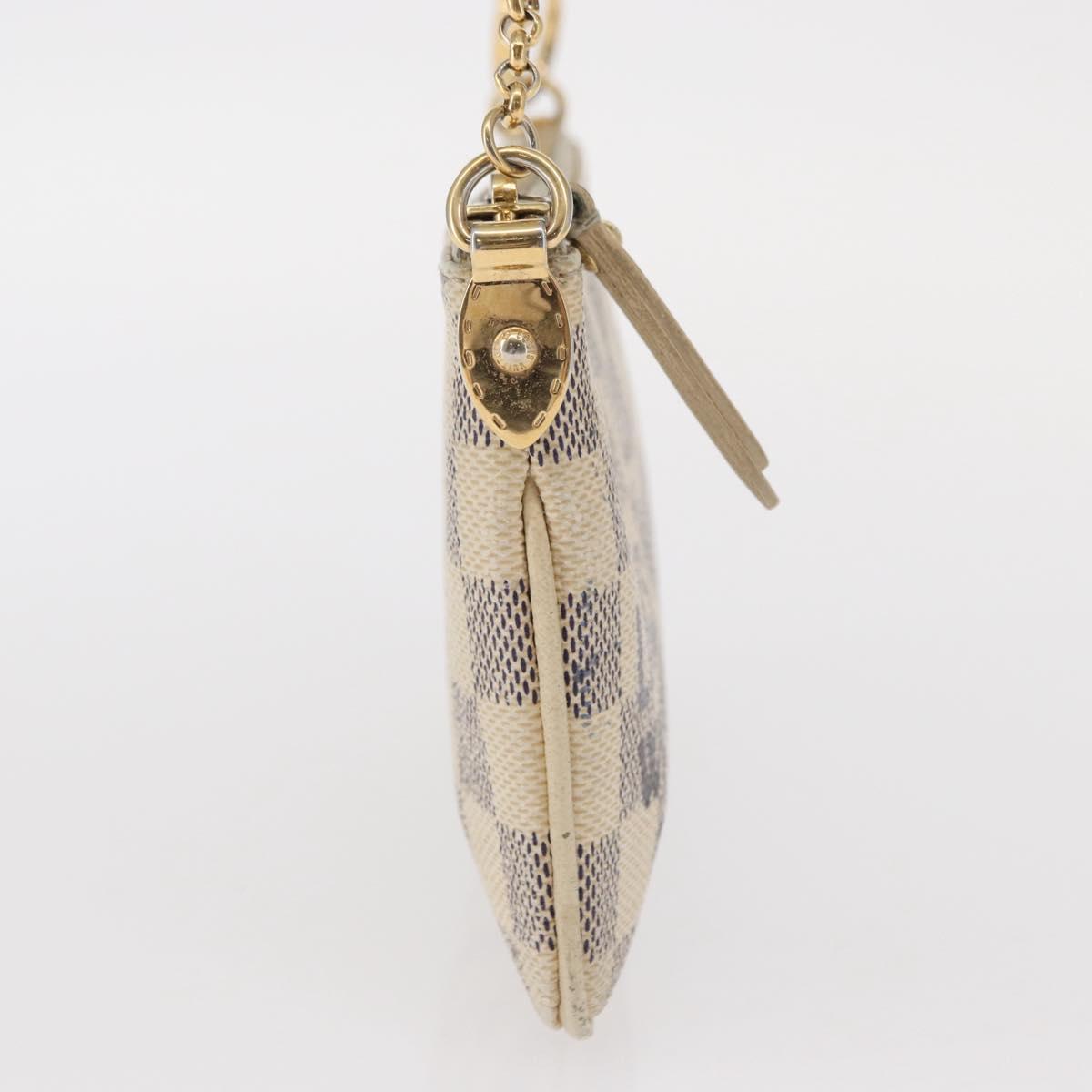 LOUIS VUITTON Damier Azur Pochette Mira MM Accessory Pouch N63090 LV Auth 154861