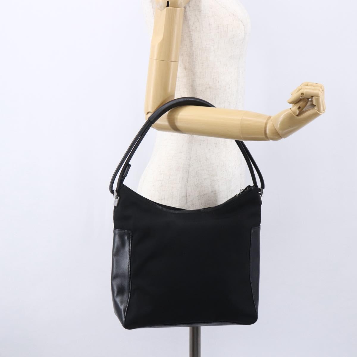 GUCCI GG Canvas Shoulder Bag Black Silver 001 3766 2123 Auth 154866
