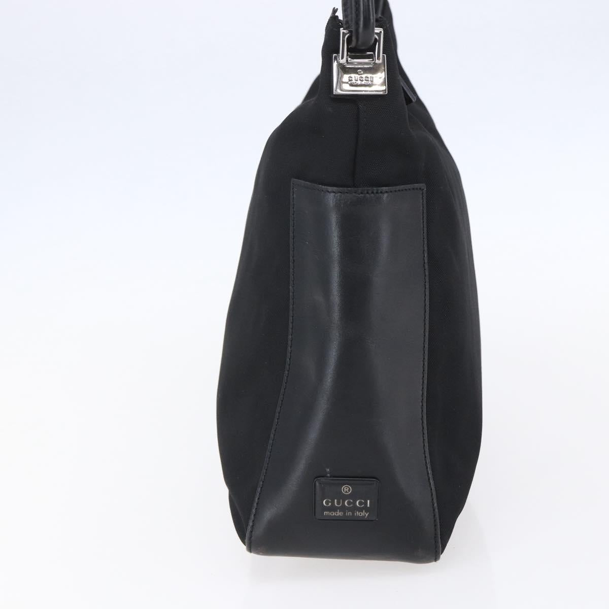 GUCCI GG Canvas Shoulder Bag Black Silver 001 3766 2123 Auth 154866