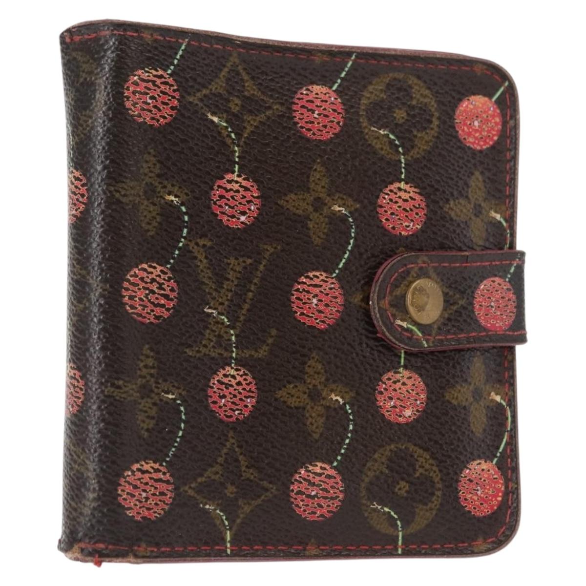 LOUIS VUITTON Monogram Cherry Compact Zip Bifold Wallet M95005 LV Auth 154887