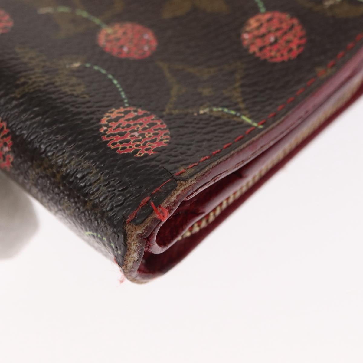 LOUIS VUITTON Monogram Cherry Compact Zip Bifold Wallet M95005 LV Auth 154887