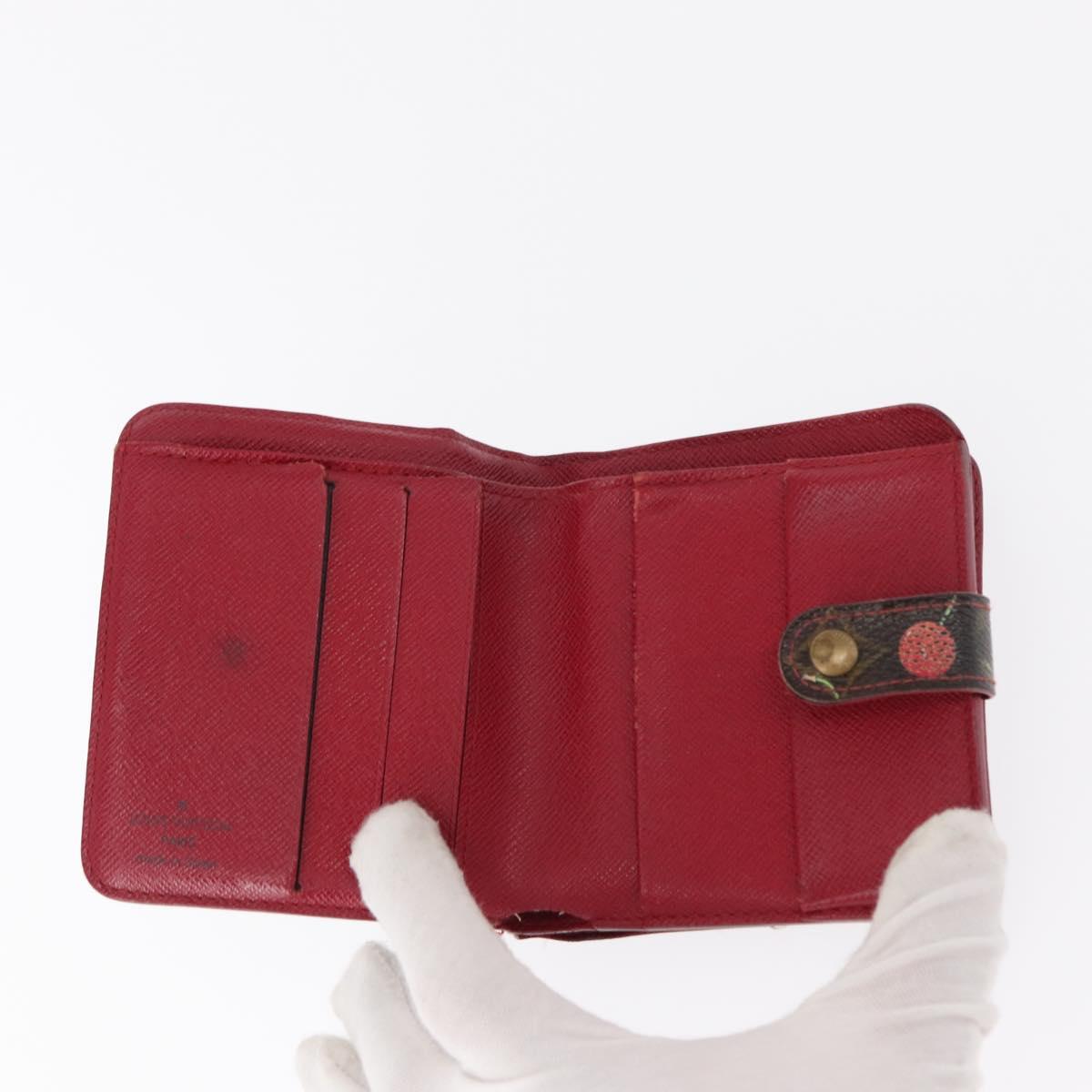LOUIS VUITTON Monogram Cherry Compact Zip Bifold Wallet M95005 LV Auth 154887