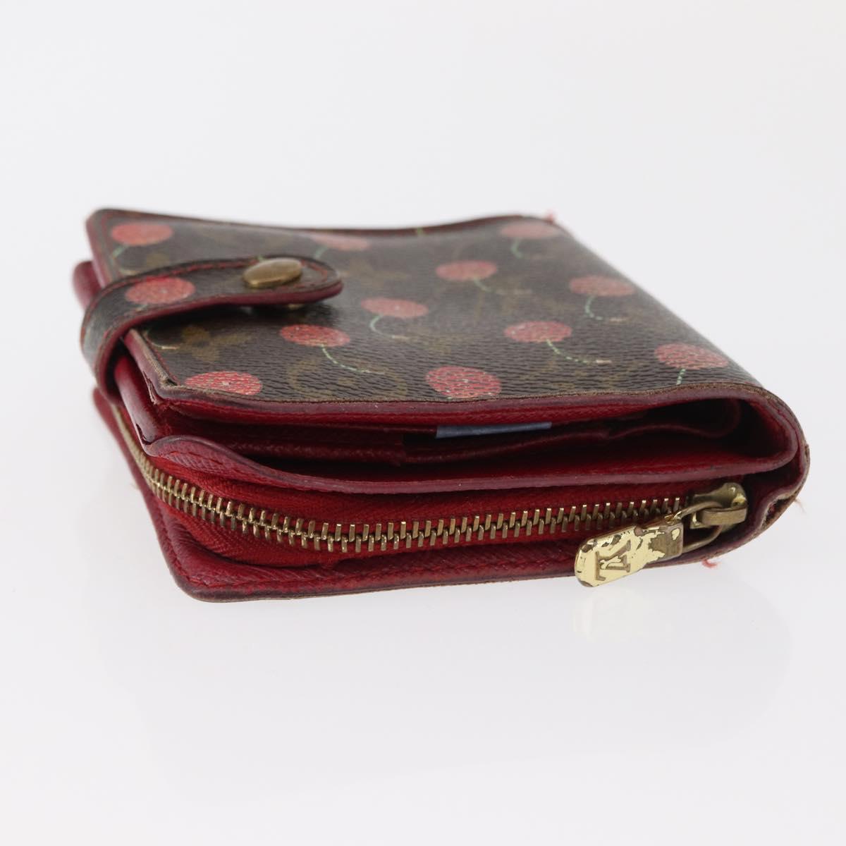 LOUIS VUITTON Monogram Cherry Compact Zip Bifold Wallet M95005 LV Auth 154887