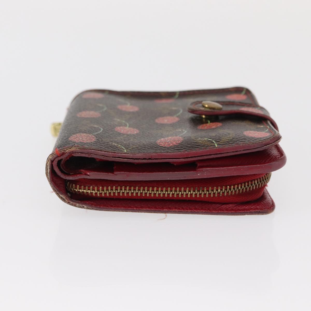 LOUIS VUITTON Monogram Cherry Compact Zip Bifold Wallet M95005 LV Auth 154887