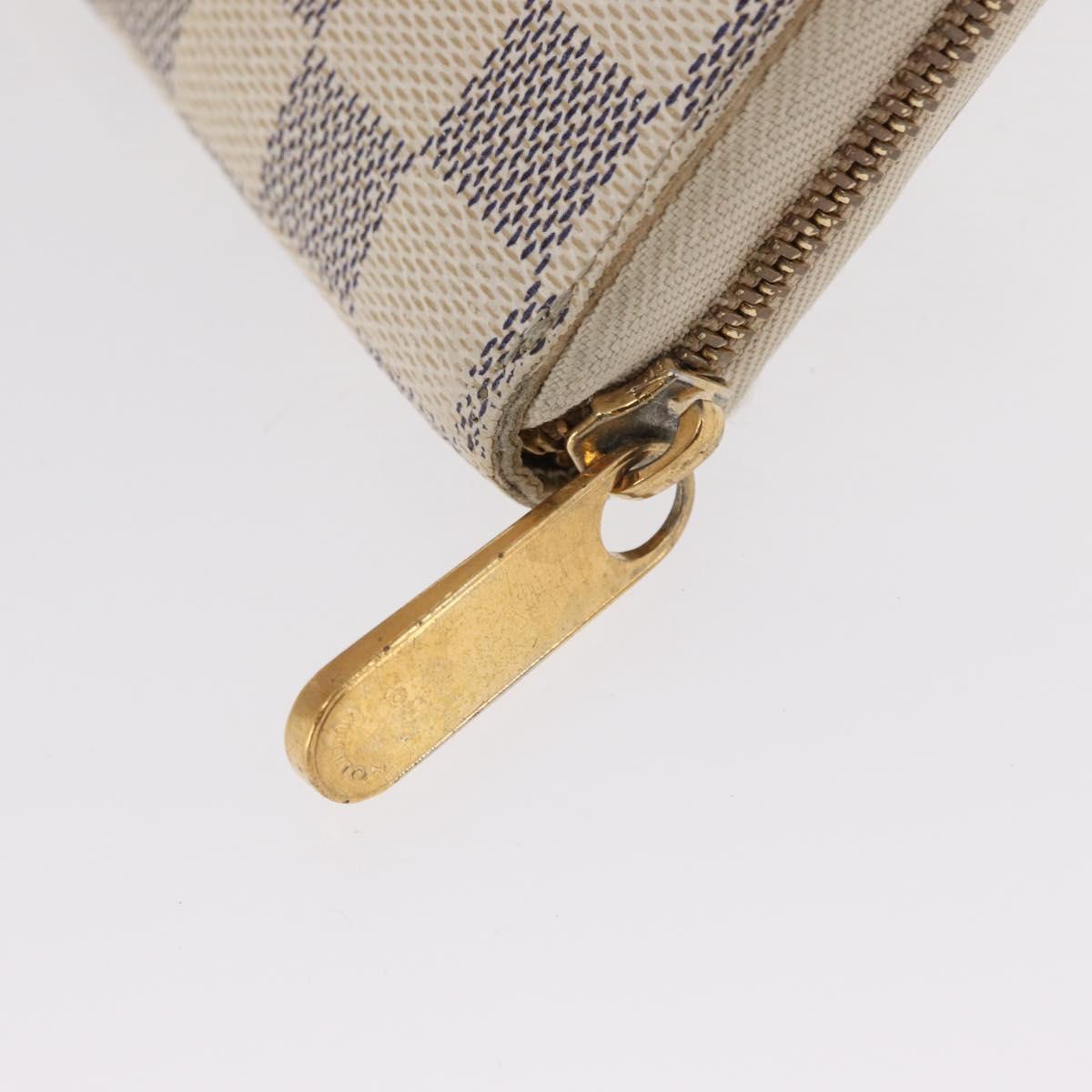 LOUIS VUITTON Damier Azur Zippy Wallet Long Wallet N60019 LV Auth 154889