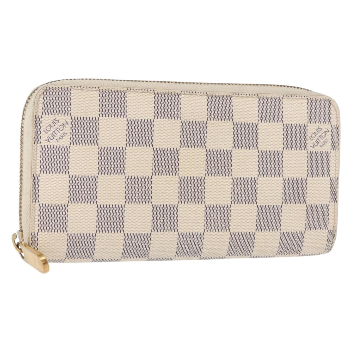 LOUIS VUITTON Damier Azur Zippy Wallet Long Wallet N60019 LV Auth 154889
