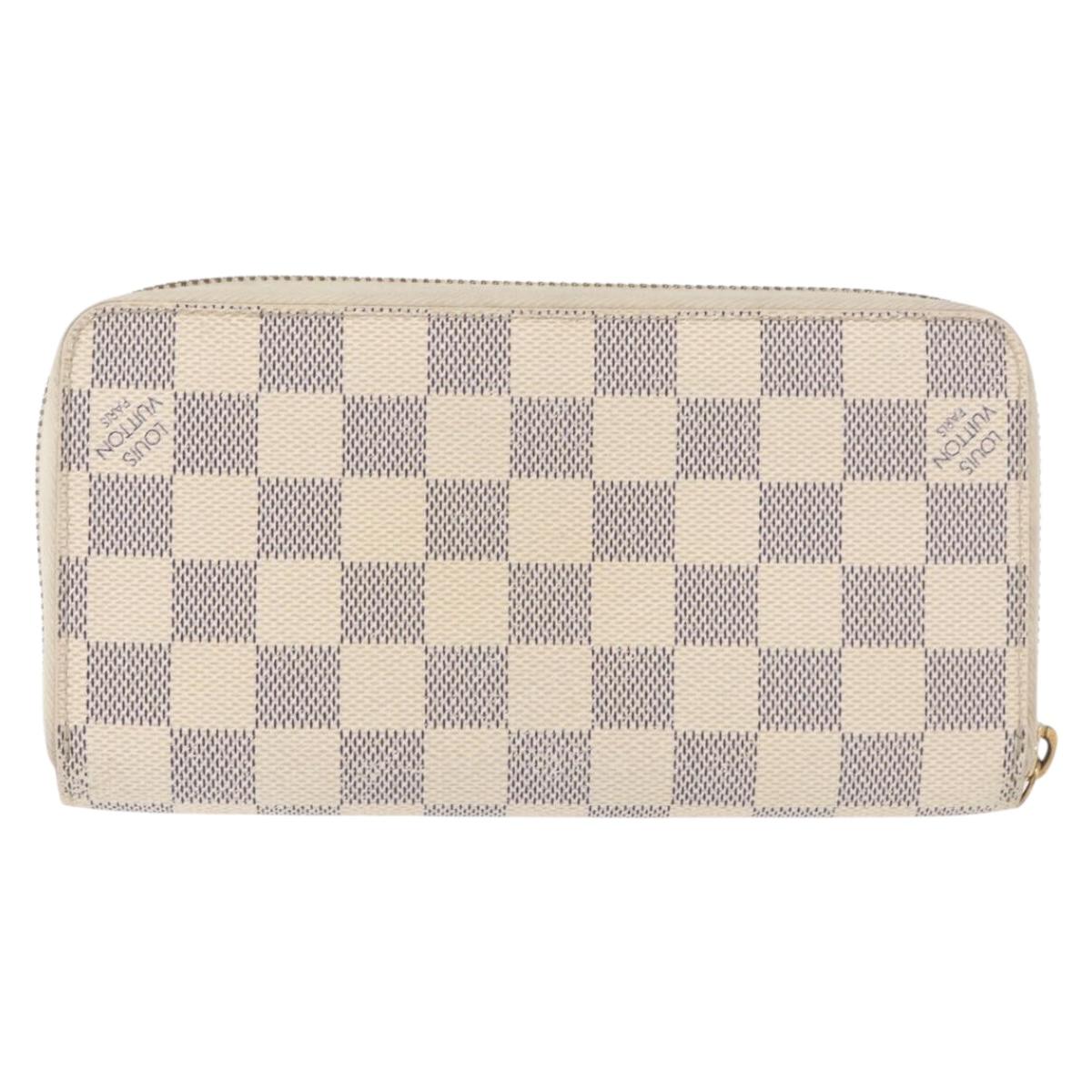 LOUIS VUITTON Damier Azur Zippy Wallet Long Wallet N60019 LV Auth 154889