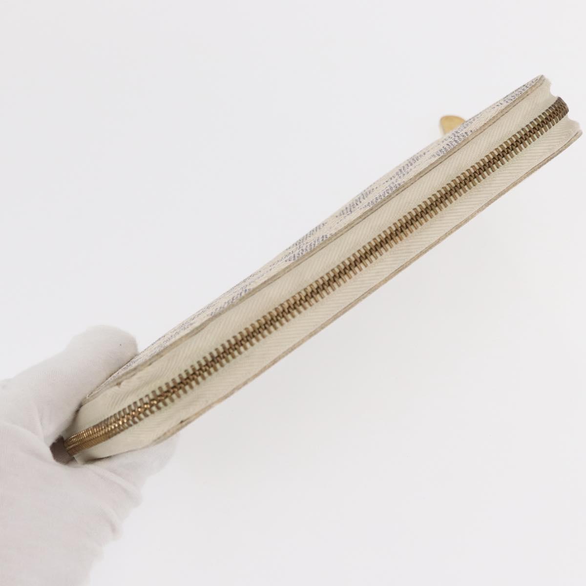 LOUIS VUITTON Damier Azur Zippy Wallet Long Wallet N60019 LV Auth 154889