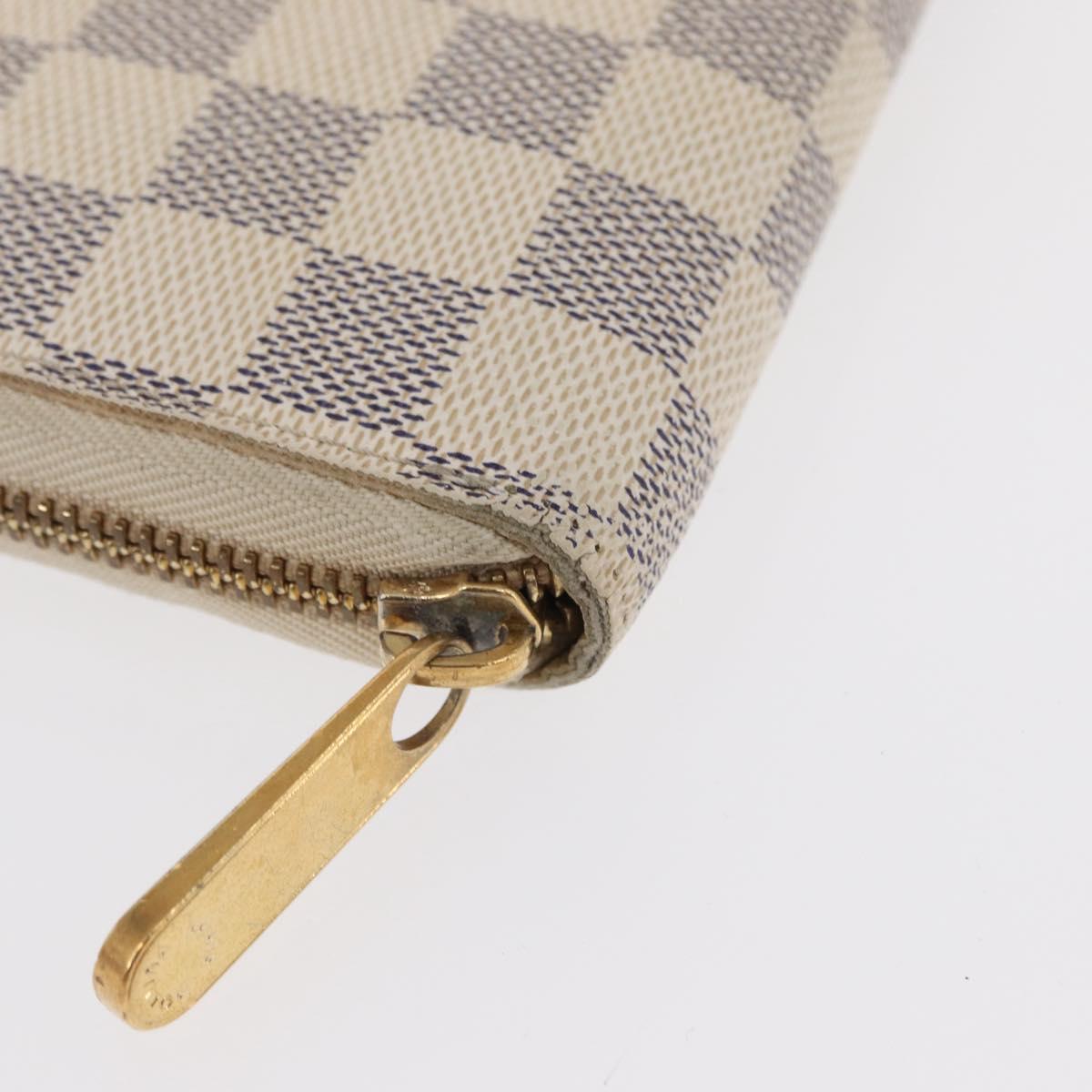 LOUIS VUITTON Damier Azur Zippy Wallet Long Wallet N60019 LV Auth 154889