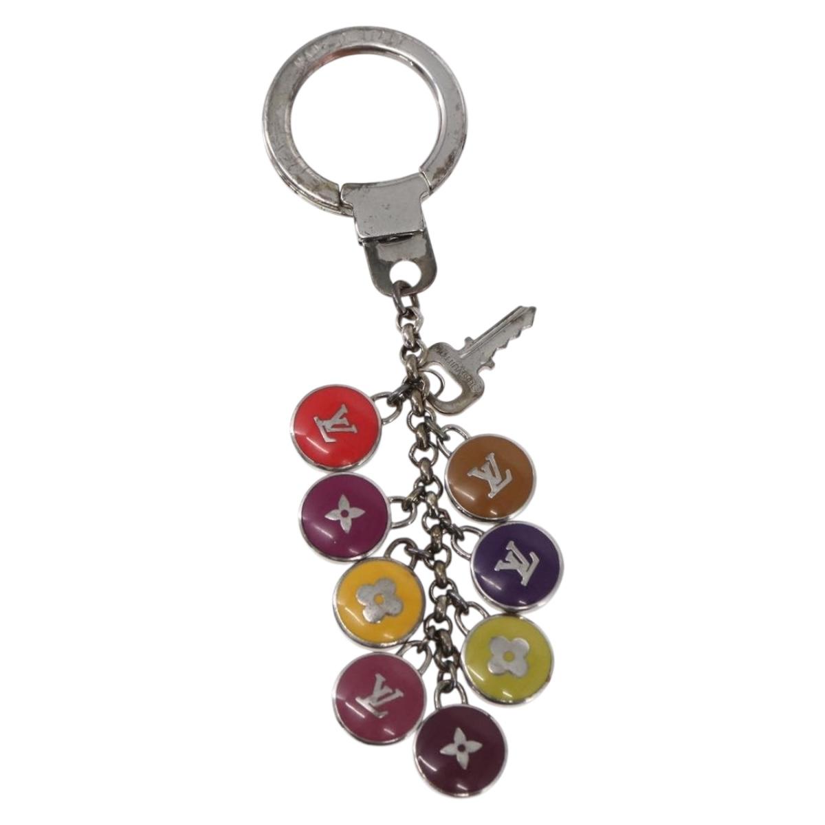 LOUIS VUITTON Monogram Porte Cles Pastille metal Silver M65381 LV Auth 154894