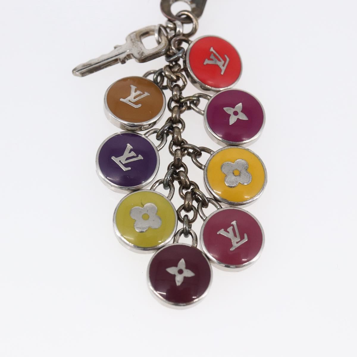 LOUIS VUITTON Monogram Porte Cles Pastille metal Silver M65381 LV Auth 154894