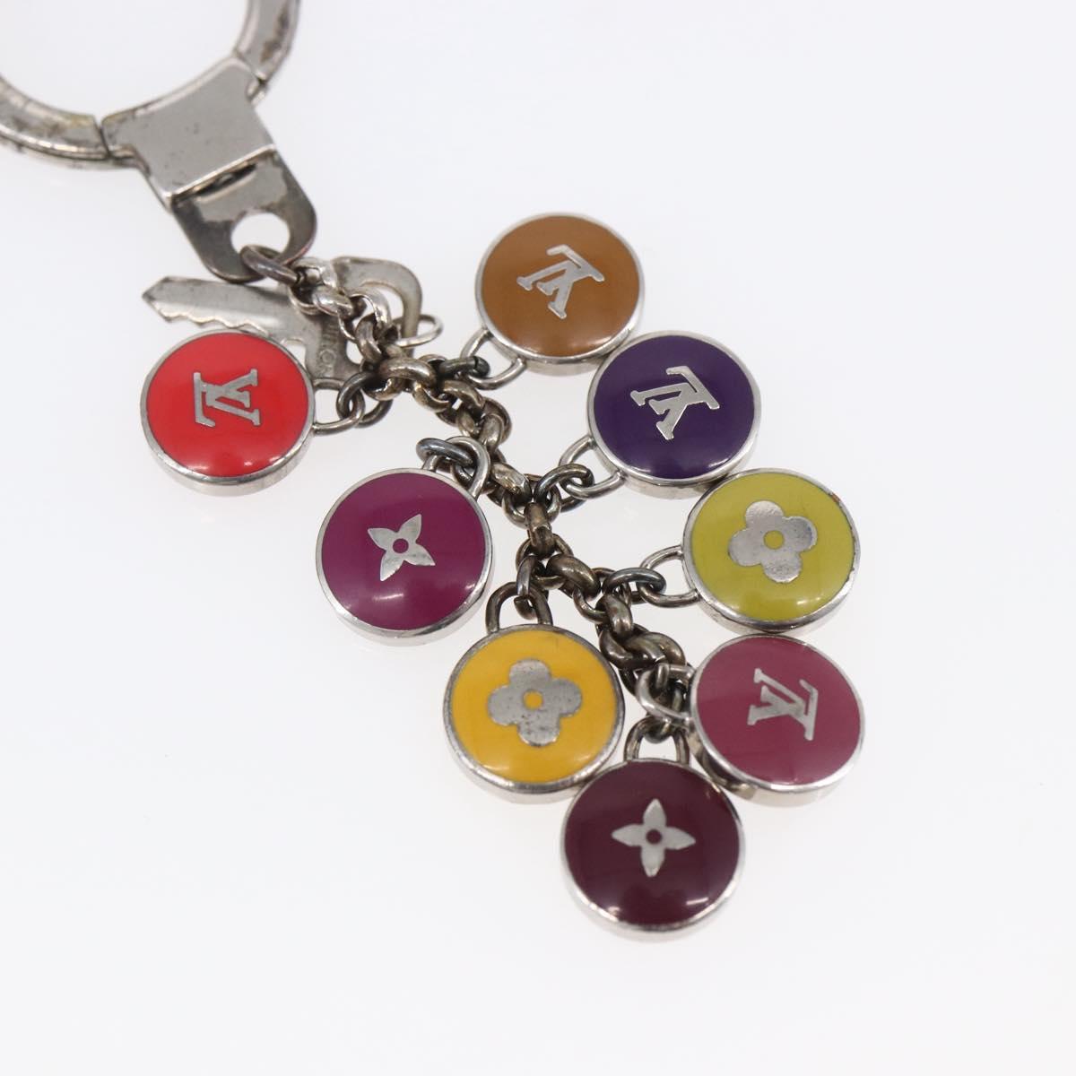 LOUIS VUITTON Monogram Porte Cles Pastille metal Silver M65381 LV Auth 154894