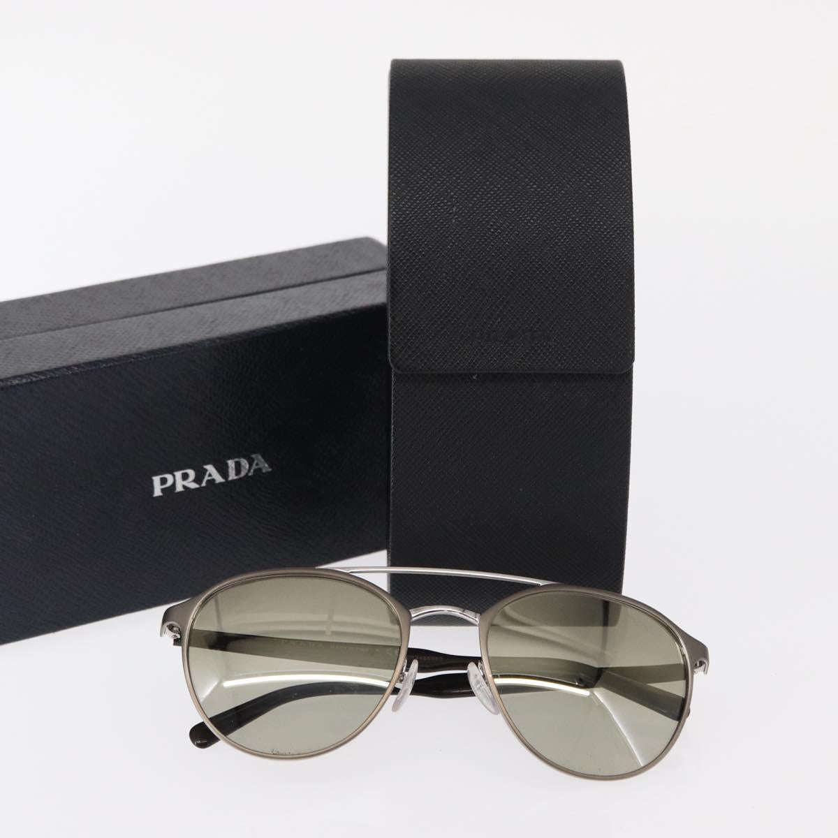 PRADA Sunglasses metal Brown SPR62T Auth 154897