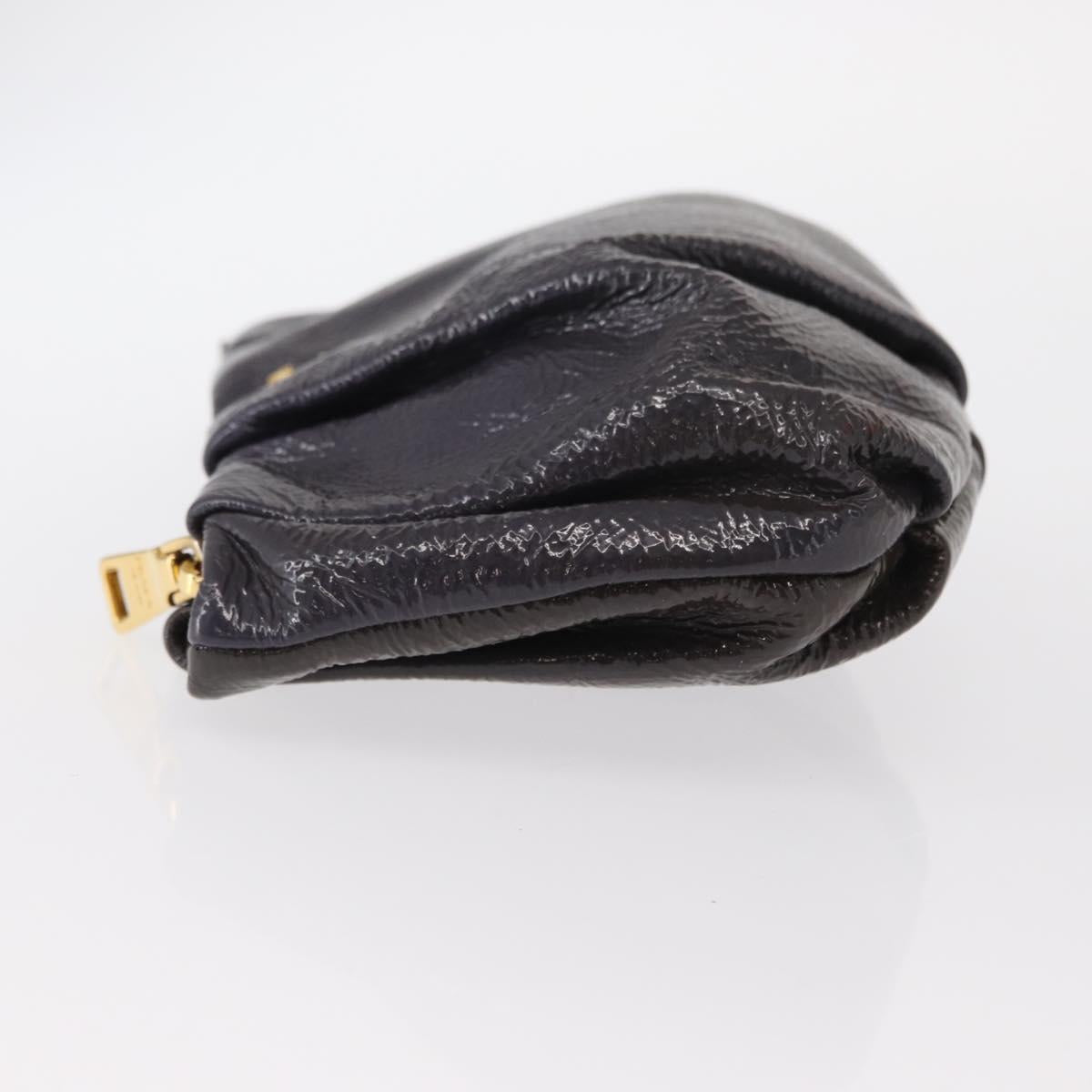 PRADA Pouch Enamel Purple Gold Auth 154899