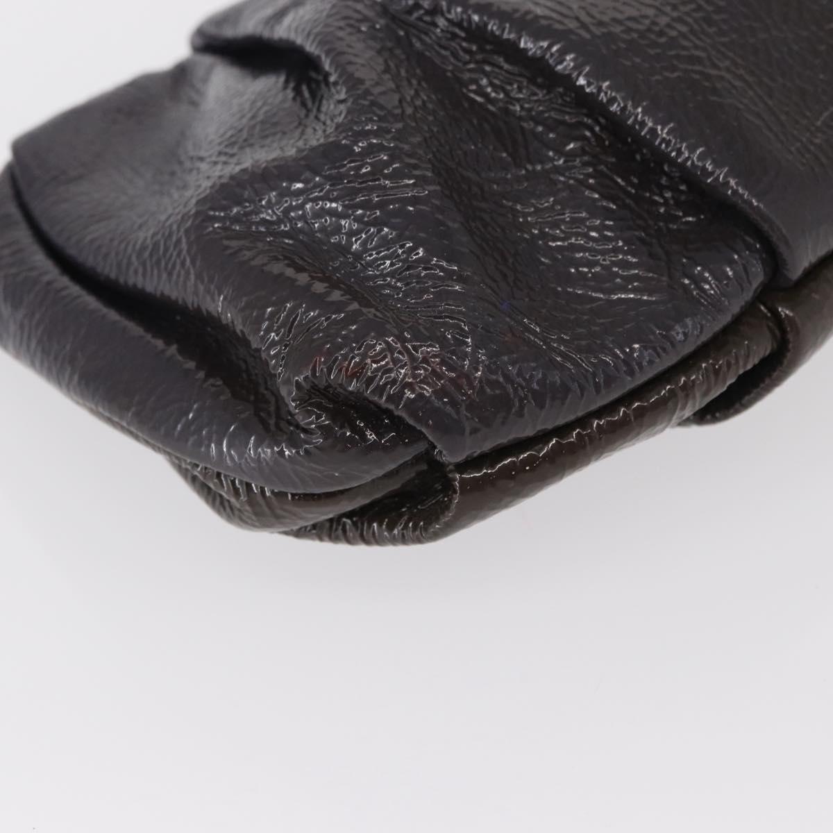 PRADA Pouch Enamel Purple Gold Auth 154899