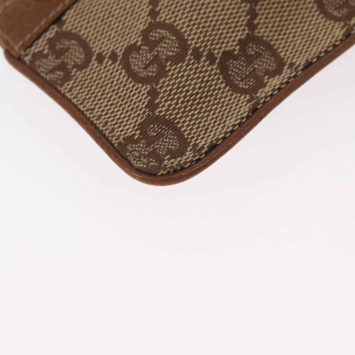 GUCCI GG Canvas Coin Purse Beige Gold 120971 Auth 154904