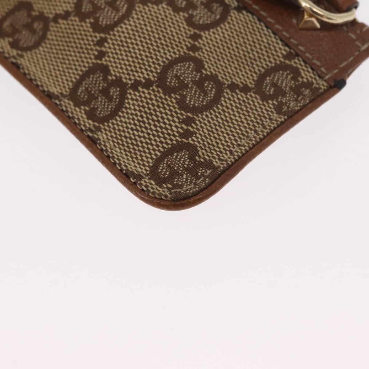 GUCCI GG Canvas Coin Purse Beige Gold 120971 Auth 154904